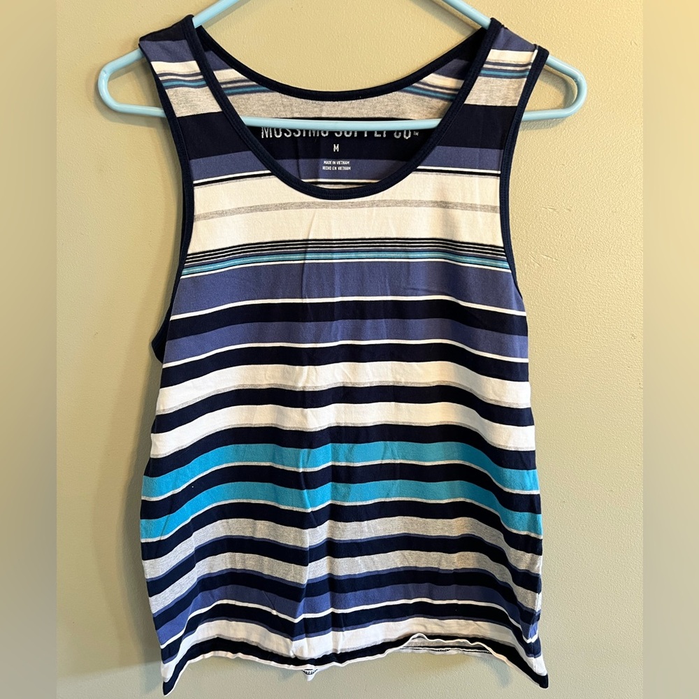Mossimo Supply Co. Men’s Blue and White Striped Tank Top
